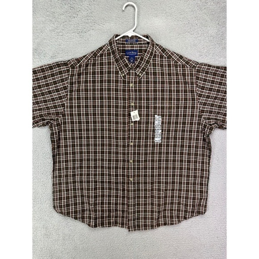 Club Room Shirt Adult 2XL Charter Club Green Orange Plaid Button Down Mens NEW